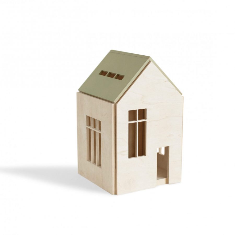 Δημιουργικά παιχνίδια & Κατασκευές Khaki Wooden Dollhouse w Magnets (size L)