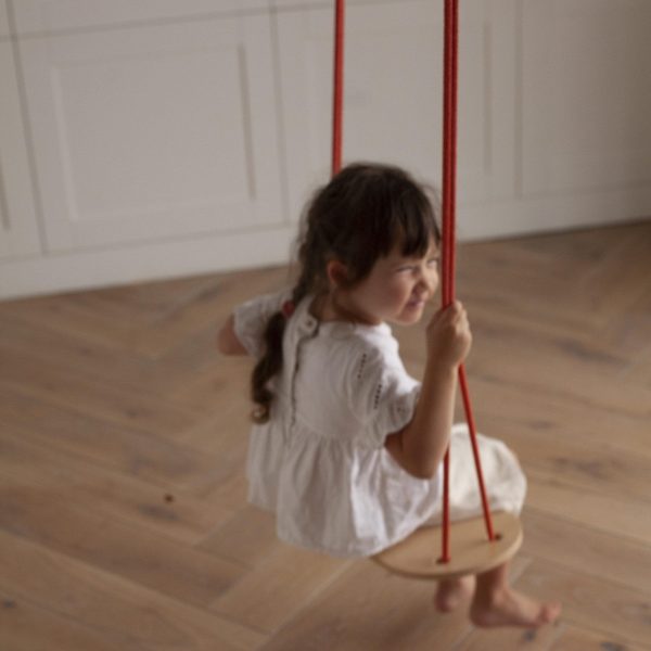 Activity Toys Wooden Swing with Terra Orange Cotton Rope