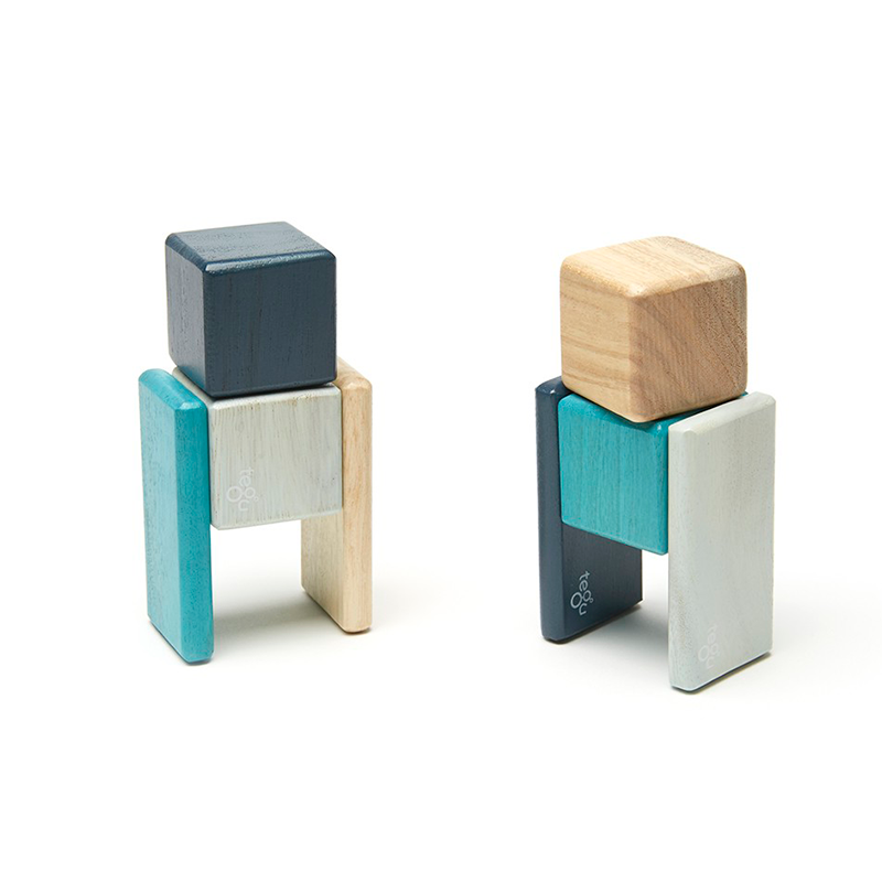 Δημιουργικά παιχνίδια & Κατασκευές Pocket Pouch Magnetic Wooden Blocks in Blues 4