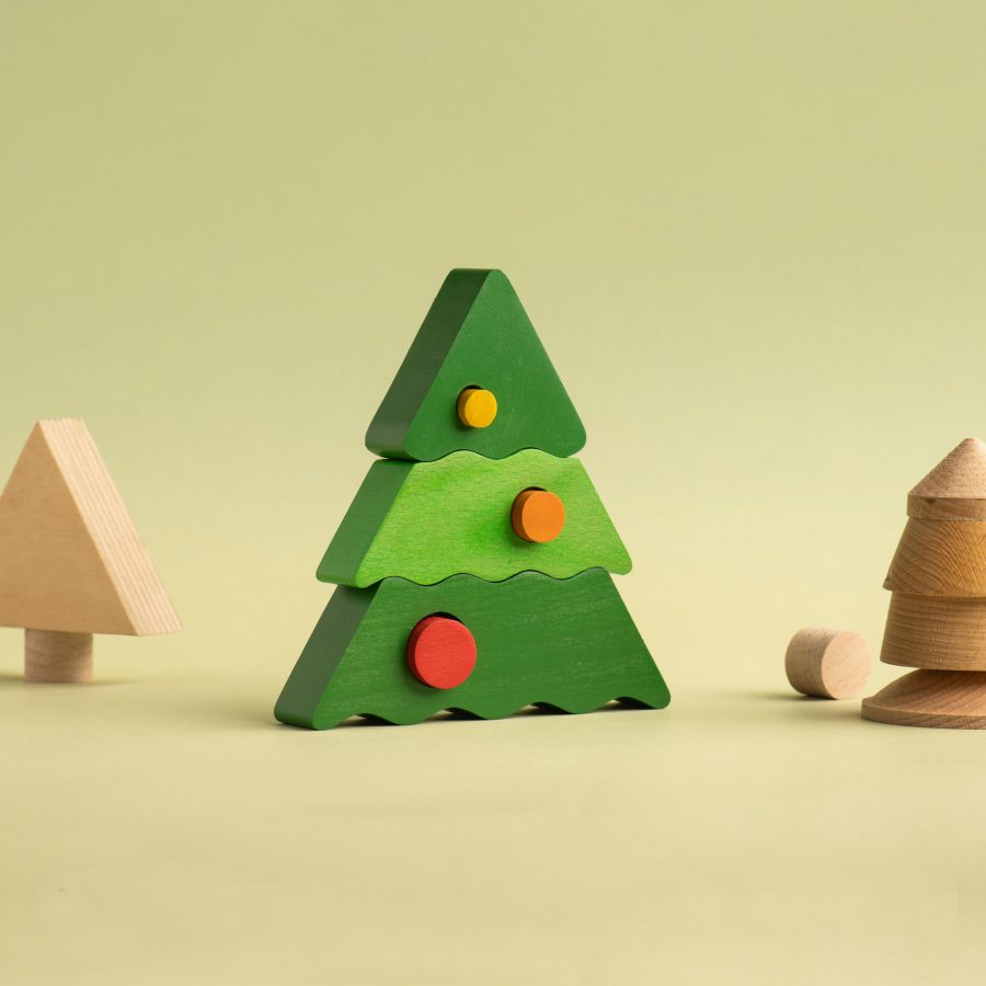 Ξύλινα Παιχνίδια Παζλ στοίβαξης- Χριστουγεννιάτικο δέντρο