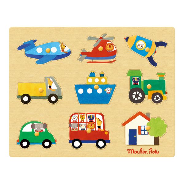 Ξύλινα Παιχνίδια Ξύλινο παζλ με οχήματα- Σφηνώματα