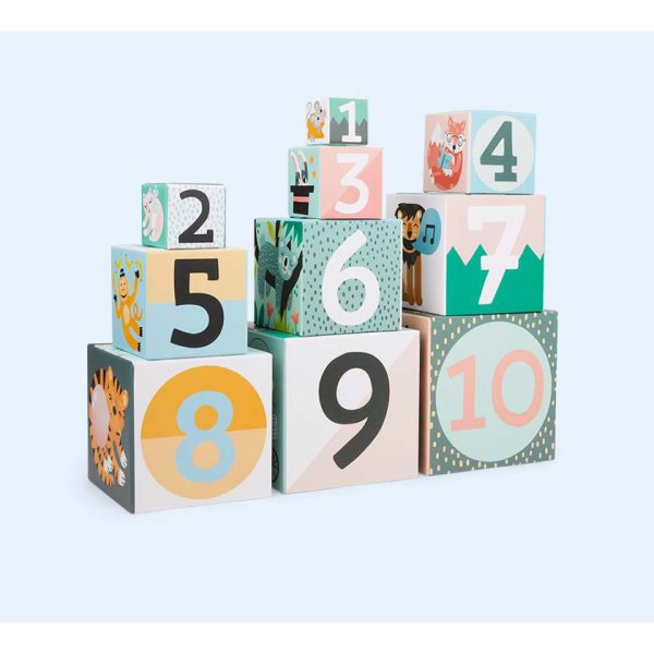 Baby & Mother Nesting Cubes with Animals and Numbers