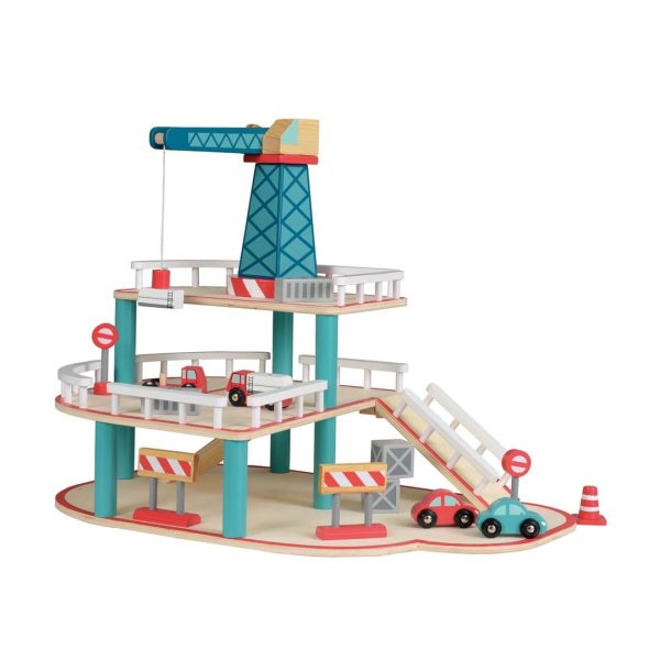 Toys Wooden Garage Playset with Crane & Cars, Egmont Toys