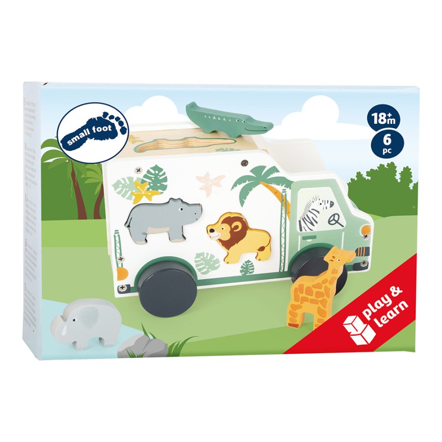 Ξύλινα Παιχνίδια Εκπαιδευτικό Όχημα με Σχήματα “Safari” 5