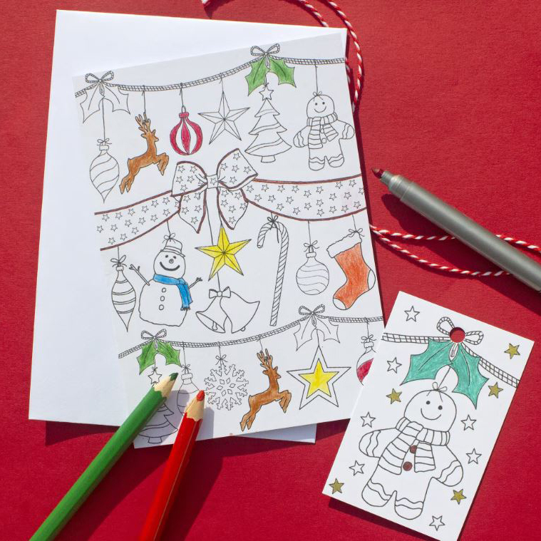 Καλλιτεχνικά & Χειροτεχνίες Colour- in Χριστουγεννιάτικες κάρτες και ετικέτες δώρων 4