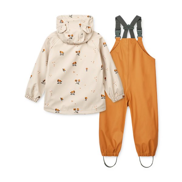 Lifestyle Liewood Αδιάβροχο Σετ Μπουφάν και Παντελόνι με Τιράντες 2 ετών – Peach / Sandy